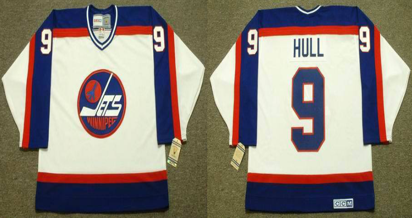 2019 Men Winnipeg Jets 9 Hull white CCM NHL jersey